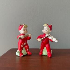 Set of Vintage Napco Little Red Devils Salt and Papper Shakers 1950s Japan